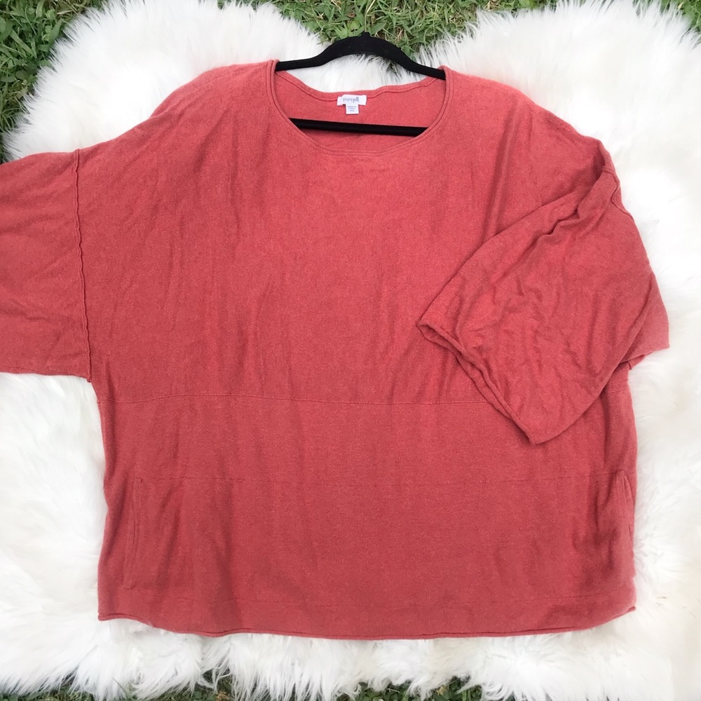 Pure J.Jill Coral Cotten Cashmere Sweater Top